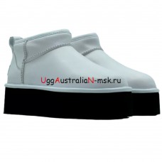 CLASSIC ULTRA MINI PLATFORM WHITE LEATER/BLACK