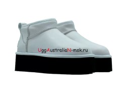 CLASSIC ULTRA MINI PLATFORM WHITE LEATER/BLACK