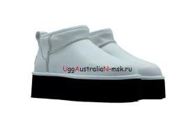 CLASSIC ULTRA MINI PLATFORM WHITE LEATER/BLACK
