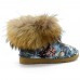 UGG JIMMY CHOO FOX FUR MINI TRAVEL BLUE