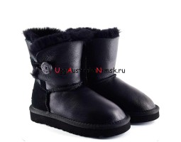 UGG KID'S BAILEY BUTTON METALLIC BLACK