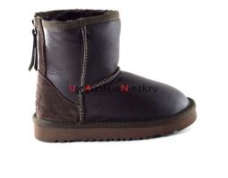 UGG KIDS ZIP METALLIC CHOCOLATE