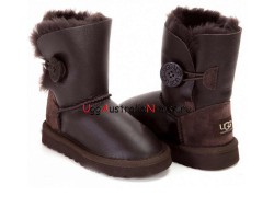 UGG KID'S BAILEY BUTTON METALLIC CHOCOLATE