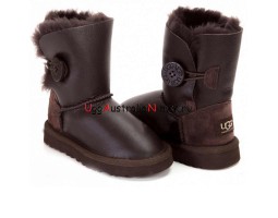 UGG KID'S BAILEY BUTTON METALLIC CHOCOLATE