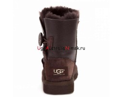 UGG KID'S BAILEY BUTTON METALLIC CHOCOLATE