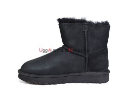 UGG MINI BAILEY LOGO STRAP SUEDE BLACK