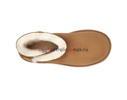 UGG MINI BAILEY LOGO STRAP SUEDE CHESTNUT