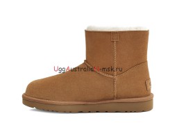 UGG MINI BAILEY LOGO STRAP SUEDE CHESTNUT