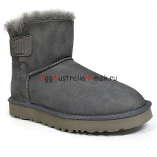 UGG MINI BAILEY LOGO STRAP SUEDE GREY