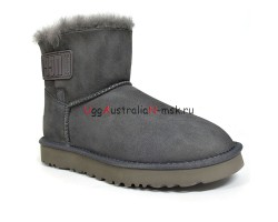 UGG MINI BAILEY LOGO STRAP SUEDE GREY