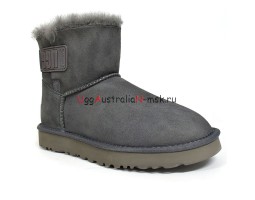 UGG MINI BAILEY LOGO STRAP SUEDE GREY