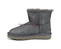 UGG MINI BAILEY LOGO STRAP SUEDE GREY