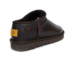 UGG CLASSIC II ULTRA MINI LEATHER CHOCOLATE