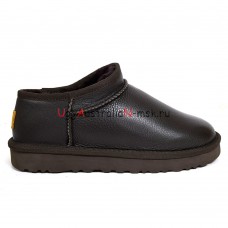 UGG CLASSIC II ULTRA MINI LEATHER CHOCOLATE