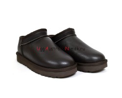 UGG CLASSIC II ULTRA MINI LEATHER CHOCOLATE