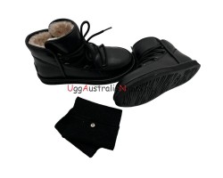 UGG LODGE MINI LEATHER BLACK