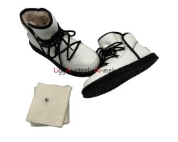 UGG LODGE MINI II LEATHER WHITE