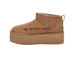 UGG CLASSIC ULTRA MINI PLATFORM CHESTNUT