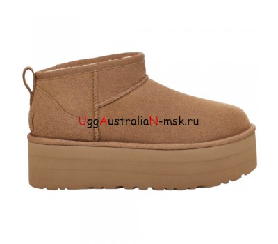 UGG CLASSIC ULTRA MINI PLATFORM CHESTNUT