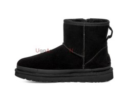 UGG CLASSIC MINI ZIPPER TAPE LOGO BLACK