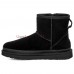 UGG CLASSIC MINI ZIPPER TAPE LOGO BLACK