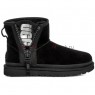 UGG CLASSIC MINI ZIPPER TAPE LOGO BLACK
