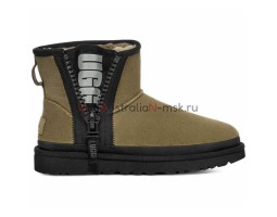 UGG CLASSIC MINI ZIPPER TAPE BURNT OLIVE