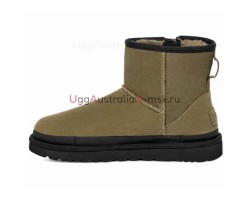 UGG CLASSIC MINI ZIPPER TAPE BURNT OLIVE