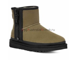 UGG CLASSIC MINI ZIPPER TAPE BURNT OLIVE