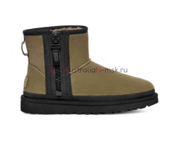 UGG CLASSIC MINI ZIPPER TAPE BURNT OLIVE