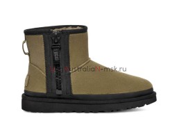 UGG CLASSIC MINI ZIPPER TAPE BURNT OLIVE