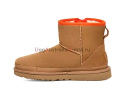 UGG CLASSIC MINI ZIPPER TAPE LOGO CHESTNUT