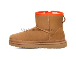 UGG CLASSIC MINI ZIPPER TAPE LOGO CHESTNUT