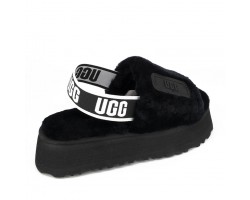 UGG  WOMEN'S DISCO SLIDE SEASHELL BLACK