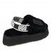 UGG  WOMEN'S DISCO SLIDE SEASHELL BLACK