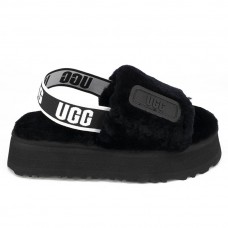 UGG  WOMEN'S DISCO SLIDE SEASHELL BLACK