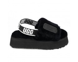 UGG  WOMEN'S DISCO SLIDE SEASHELL BLACK