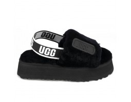 UGG  WOMEN'S DISCO SLIDE SEASHELL BLACK