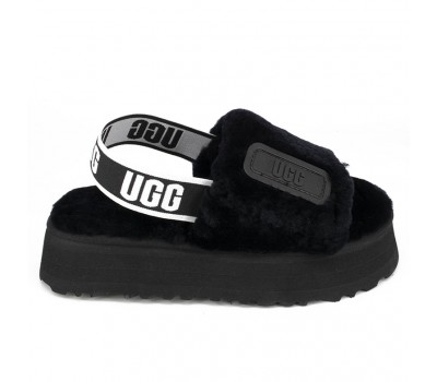 UGG  WOMEN'S DISCO SLIDE SEASHELL BLACK