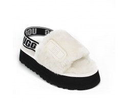 UGG  WOMEN'S DISCO SLIDE SEASHELL WHITE