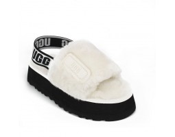UGG  WOMEN'S DISCO SLIDE SEASHELL WHITE