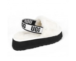 UGG  WOMEN'S DISCO SLIDE SEASHELL WHITE