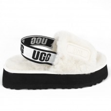 UGG  WOMEN'S DISCO SLIDE SEASHELL WHITE