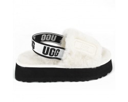 UGG  WOMEN'S DISCO SLIDE SEASHELL WHITE