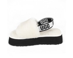 UGG  WOMEN'S DISCO SLIDE SEASHELL WHITE