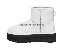 CLASSIC MINI PLATFORM LEATER WHITE BLACK