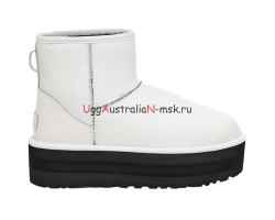 CLASSIC MINI PLATFORM LEATER WHITE BLACK