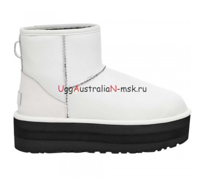 CLASSIC MINI PLATFORM LEATER WHITE BLACK