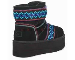 UGG CLASSIC MINI II BRAID PLATFORM BLACK