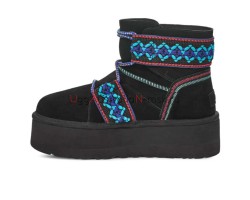 UGG CLASSIC MINI II BRAID PLATFORM BLACK